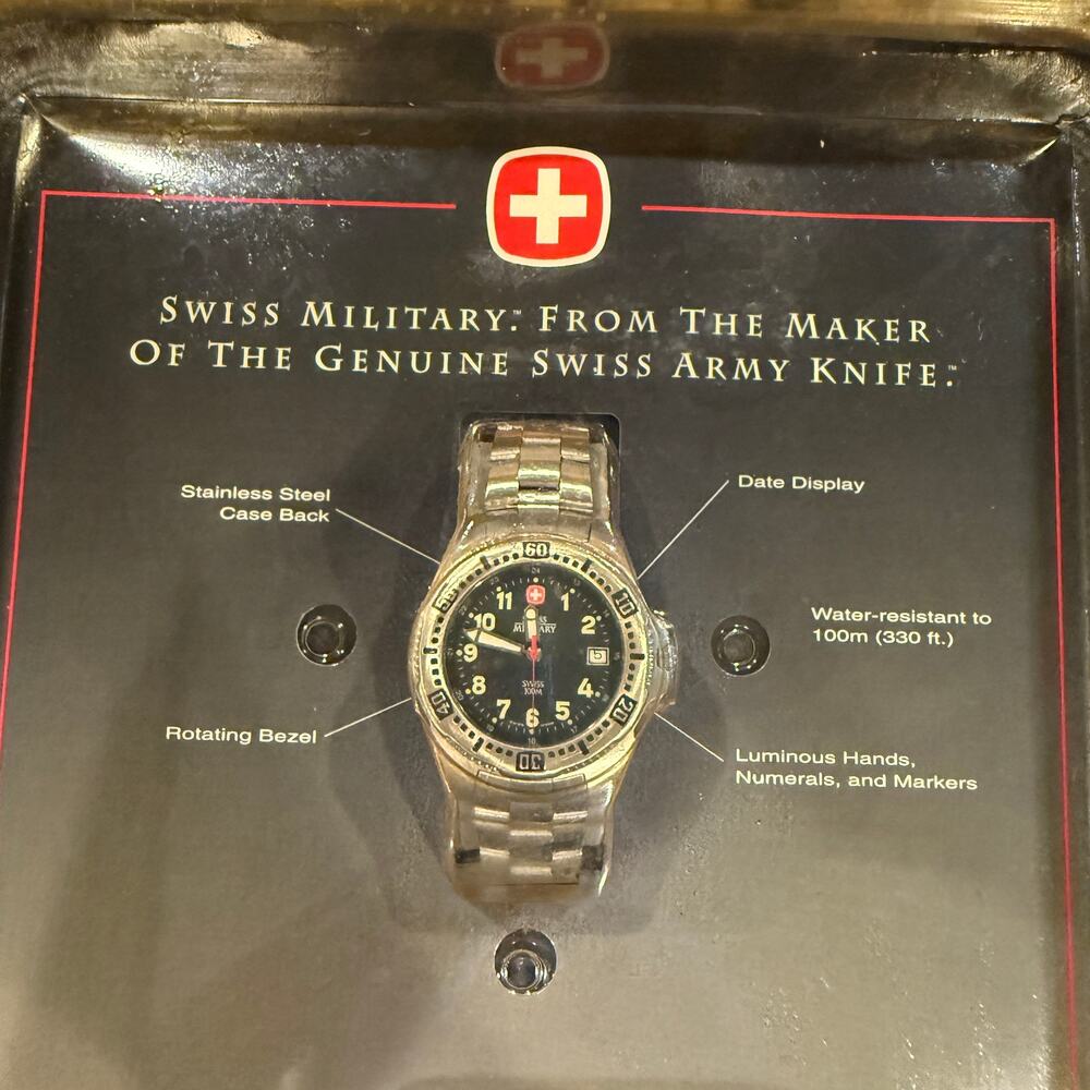 90's Vintage Wenger Swiss Military Men's "Standard Issue" Field Watch 90203 NIB